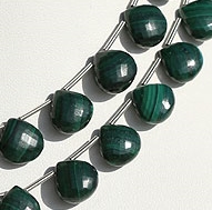 Malachite Gemstone Heart Briolette