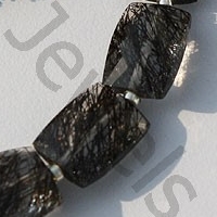 Black Rutilated Quartz  Faceted Rectangles