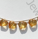 Citrine Gemstone Faceted Chubby Heart Briolette