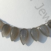 Grey Moonstone Carved Leaf