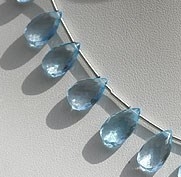 Blue Topaz Gemstone  Flat Pear Briolette
