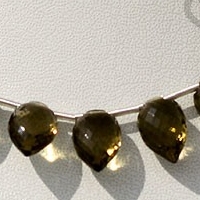Olive Quartz  Conch Briolette