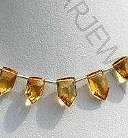 Citrine gemstone pentagon beads