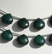 Malachite Gemstone Heart Briolette