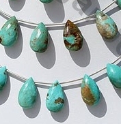 Turquoise Gemstone Flat Pear Briolette