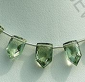 Green Amethyst Gemstone Pentagon Beads