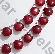 Dyed Ruby Heart Briolette