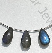 Labradorite Blue Power Flat Pear Briolette