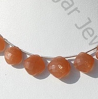 Orange Moonstone Puffed Diamond Cut