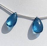 Blue Topaz Gemstone  Flat Pear Briolette