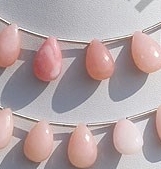 Pink Opal Gemstone  Flat Pear Briolette