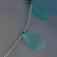 Dyed Blue Chalcedony  Flat Pear Briolette