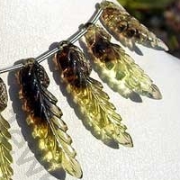 Bi-color Quartz  Carved Leaf