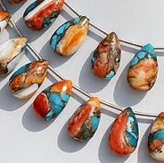 Turquoise Gemstone Flat Pear Briolette