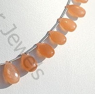 Orange Moonstone Flat Pear Briolette
