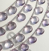 Pink Amethyst  Heart Briolette