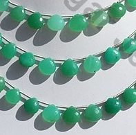 Chrysoprase Gemstone  Heart Briolette