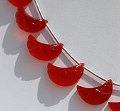 8 inch strand Carnelian Gemstone  Moon Shape