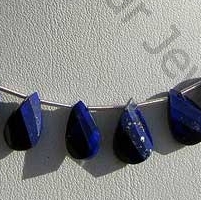 Lapis Gemstone Twisted Flat Pear