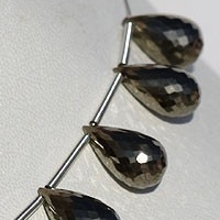 Pyrite Beads Tear Drops Briolette