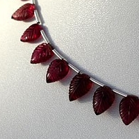 Pink Tourmaline Gemstone  Carved Leaf