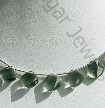Green Amethyst Twisted heart Briolette