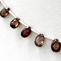 Brown Zircon Gemstone Flat Pear Briolette