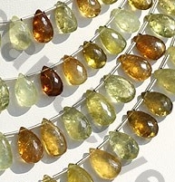 Grossular Garnet  Flat Pear Briolette