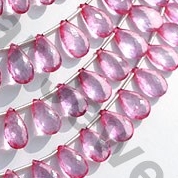 Pink Topaz Gemstone  Flat Pear Briolette