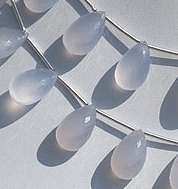 Chalcedony Gemstone Flat Pear Briolette