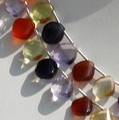 Semi Precious Multi Twisted Heart Briolette