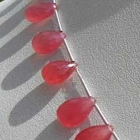 Rhodochrosite Gemstone  Flat Pear Briolette
