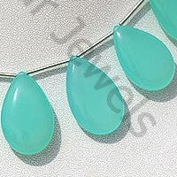 Dyed Blue Chalcedony  Flat Pear Plain