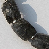 Black Rutilated Quartz  Faceted Rectangles