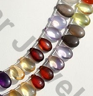 Semi Precious Gemstone Flat Pear Plain