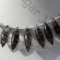 Black Rutilated Quartz  Dew Drops