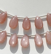 Pink Moonstone Flat Pear Briolette