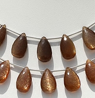 Golden Moonstone Flat Pear Briolette