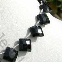 Black Spinel  Puffed Diamond Cut