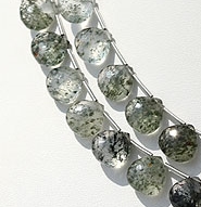 Green Moss Quartz Heart Briolette