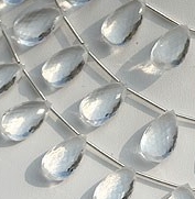 Crystal Gemstone Flat Pear Briolette