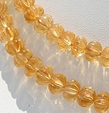 Citrine Gemstone Carved Pumpkin beads