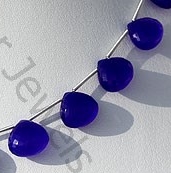 Dyed Navy Blue Chalcedony Heart Briolette