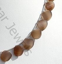 Coffee Moonstone Twisted Heart Briolette