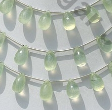 Prehnite Gemstone  Tear Drops Briolette