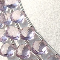 Pink Amethyst  Puffed Diamond Cut