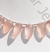Rose Quartz Carved Leaf