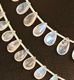 Rainbow Moonstone Flat Pear Plain