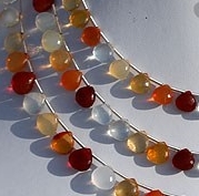 Mexican Fire Opal  Gemstone  Heart Briolette