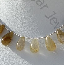 wholesale Golden Rutilated Quartz Tear Drops Plain